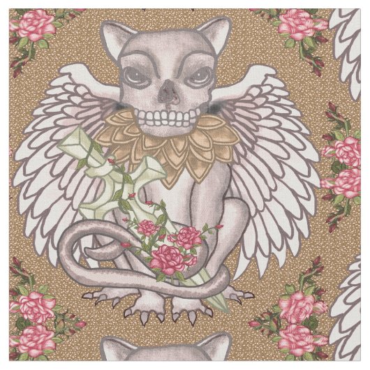 Skull Gargoyle Stoff (Nahaufnahme)