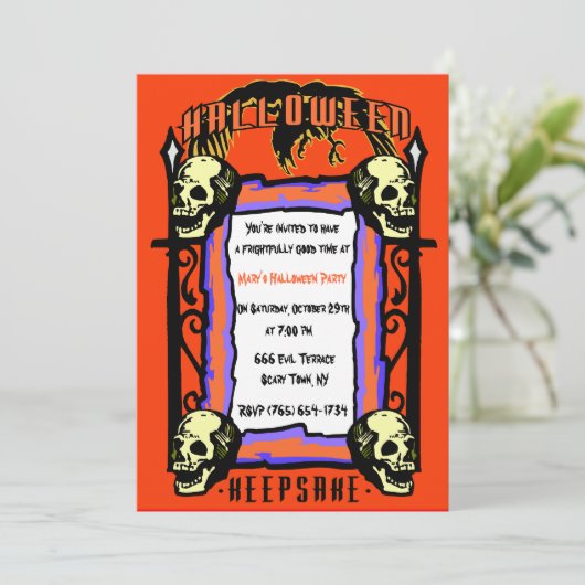 Skull Gatekeeper-Party Einladung (Stehend Vorderseite)