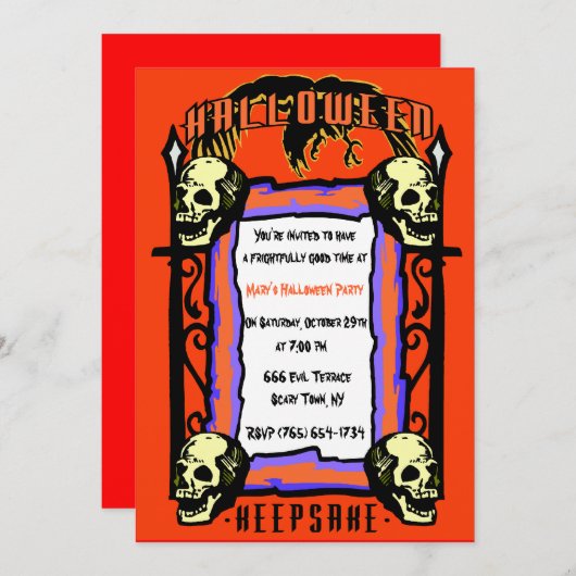 Skull Gatekeeper-Party Einladung (Vorne/Hinten)
