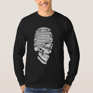 Skull Gehirn Halloween Spooky Skeleton Knochen Got T-Shirt