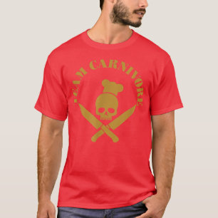 Skull gekreuzte Messer Grillen Spaß kochen Rauchen T-Shirt