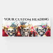 Skull Gesicht Cocktail Happy Hour Erwachsenen Mart Banner (Horizontal)