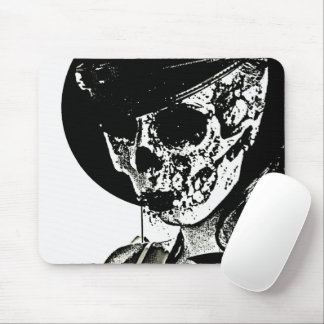 Skull Girl - Schwarz-Weiß-Maus-Pad Mousepad