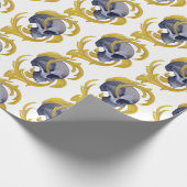 Skull Gold Blätter Muster V2 Geschenkpapier (Ecke)