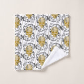 Skull Gold Vintag Badhandtuch Set (Waschlappen)