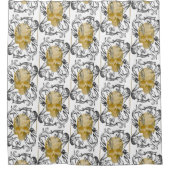 Skull Gold Vintag Duschvorhang (Vorderseite)