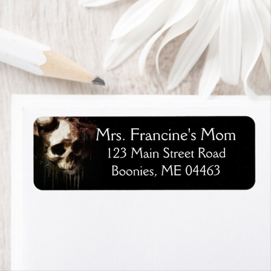 Skull Goth Wedding Bridal Rücksendeadresse (Insitu)