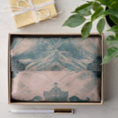 Skull Gothic Aquamarin Beige Grunge Textur Seidenpapier (Geschenk)