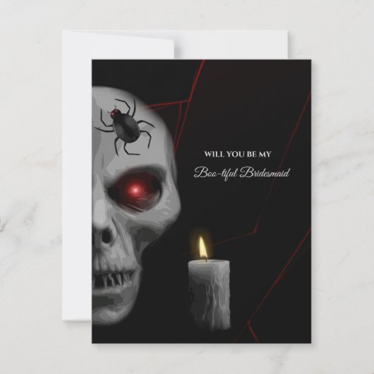 Skull Gothic Bridesmaid oder Trauzeugen Vorschlags Einladung (Vorderseite)