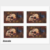 Skull & Gothic Crow Fantasy Art Stickers (Blatt)