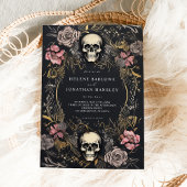 Skull Gothic Floral Dark Wedding Einladung