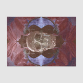 Skull Gothic Floral Red Brown Textur Vintag Seidenpapier