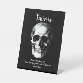 Skull Gothic Gastgeschenke Hochzeiten Unterschreib Sockelschild (Vorderseite)
