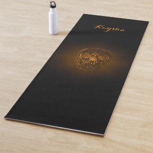 Skull Gothic Gold Modernes, stilvolles Monogramm Yogamatte