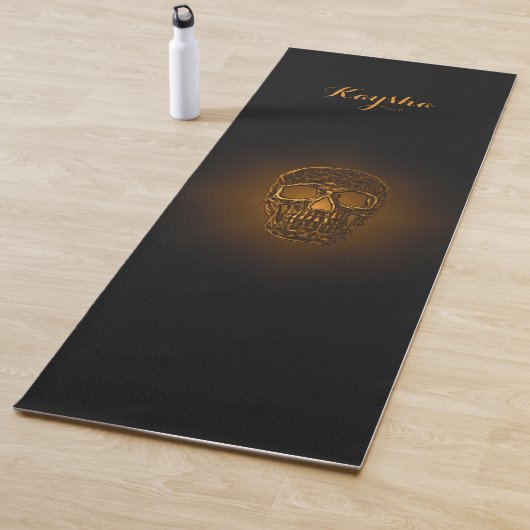 Skull Gothic Gold Modernes, stilvolles Monogramm Yogamatte (Beispiel)