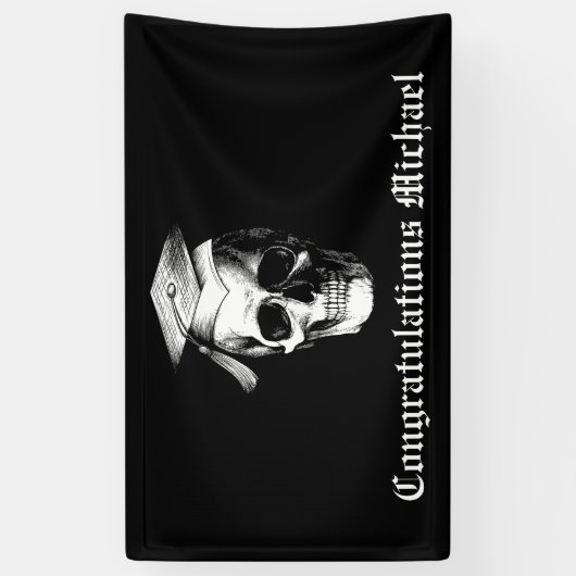 Skull Gothic Graduation Party Radiology Banner (Vertikal)
