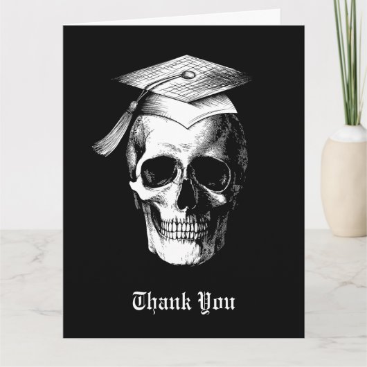 Skull Gothic Graduation Party Radiology Dankeskarte (Vorderseite)