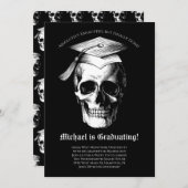 Skull Gothic Graduation Party Radiology Einladung (Vorne/Hinten)