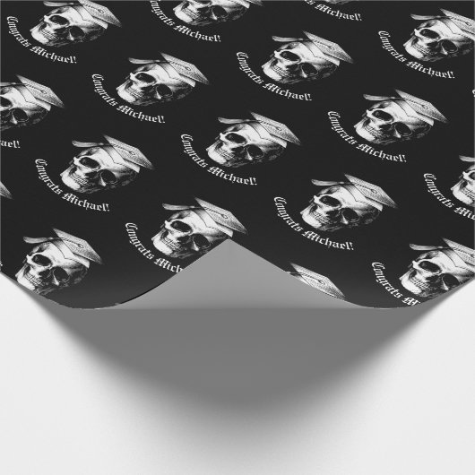 Skull Gothic Graduation Party Radiology Geschenkpapier (Ecke)