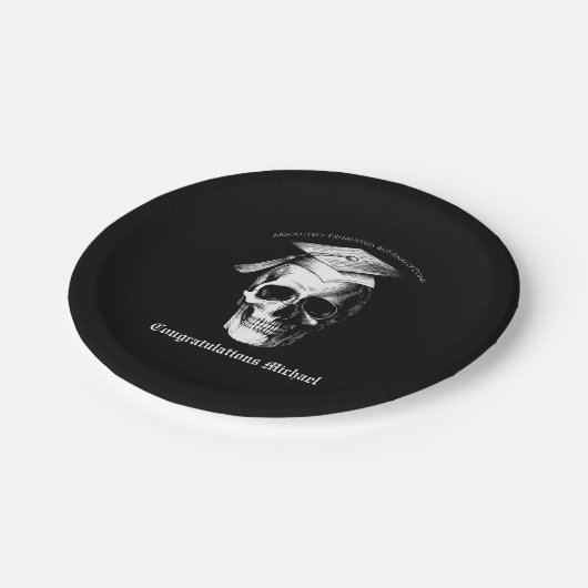 Skull Gothic Graduation Party Radiology Pappteller (Schrägansicht)