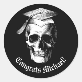Skull Gothic Graduation Party Radiology Runder Aufkleber