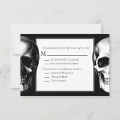 Skull-Gothic Halloween-Antwort-Karte Einladung (Vorderseite)