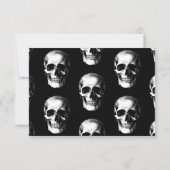 Skull-Gothic Halloween-Antwort-Karte Einladung (Rückseite)
