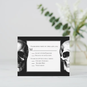 Skull-Gothic Halloween-Antwort-Karte Postkarte