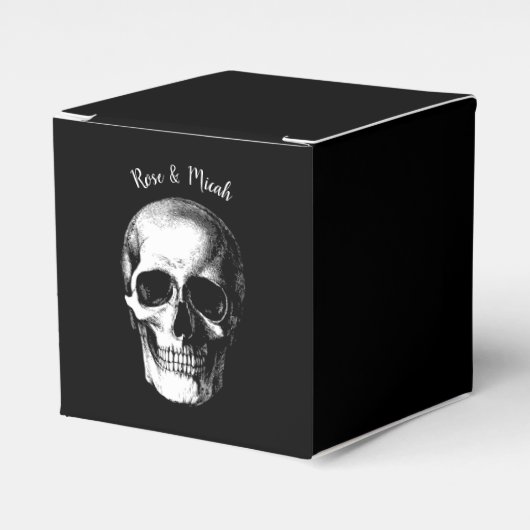 Skull Gothic Halloween Gastgeschenk Hochzeit Boxen Geschenkschachtel (Vorderseite)