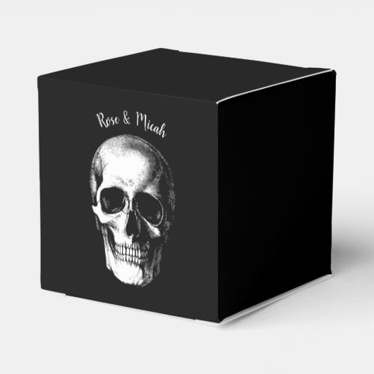 Skull Gothic Halloween Gastgeschenk Hochzeit Boxen Geschenkschachtel (Rückseite)