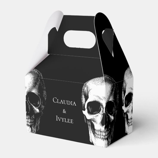 Skull Gothic Halloween Gastgeschenk Hochzeit Boxen Geschenkschachtel (Vorderseite)