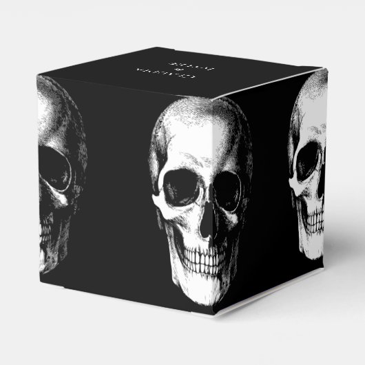 Skull Gothic Halloween Gastgeschenk Hochzeit Boxen Geschenkschachtel (Rückseite)