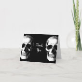 Skull Gothic Halloween Hochzeit Danke, Anmerkungen Dankeskarte (Vorderseite)