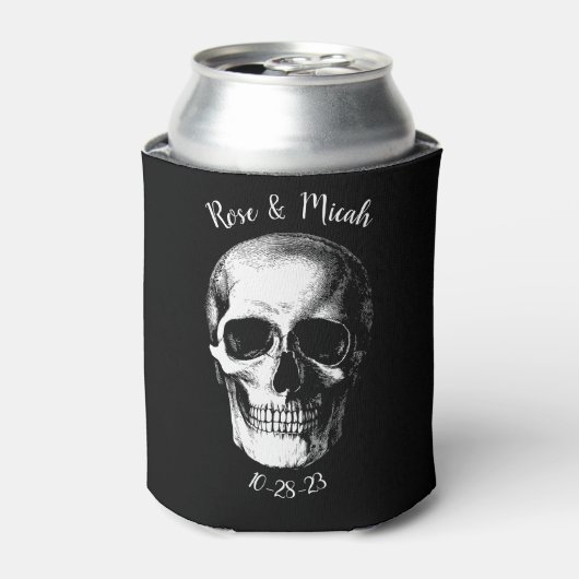 Skull Gothic Halloween Hochzeit Dosenkühler (Kanne Vorderseite)
