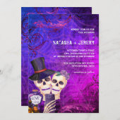 Skull Gothic Halloween Hochzeit Einladung (Vorne/Hinten)