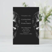 Skull Gothic Halloween Hochzeit Save the Date Card Einladung (Stehend Vorderseite)