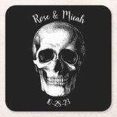 Skull Gothic Halloween Hochzeitsfeier Untersetzer (Vorderseite)