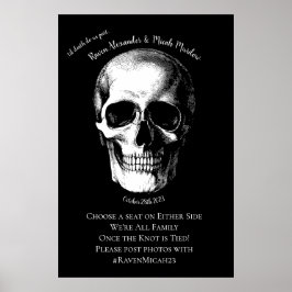 Skull Gothic Halloween Hochzeitsfeier Zeichen Poster