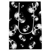 Skull Gothic Halloween Hochzeitsgeschenktasche Mittlere Geschenktüte (Rückseite)