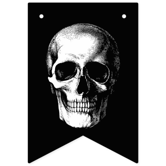 Skull Gothic Halloween Hochzeitsjagd Wimpelkette (Zweite Fahne)