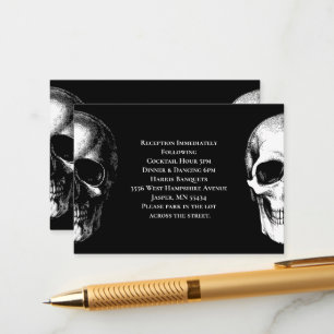 Skull Gothic Halloween Hochzeitskarte Begleitkarte