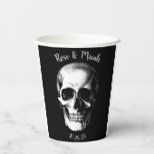 Skull Gothic Halloween Hochzeitspapier-Teller Pappbecher (Rückseite)