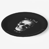 Skull Gothic Halloween Hochzeitspapier-Teller Pappteller (Schrägansicht)