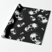 Skull Gothic Halloween Hochzeitszwickpapier Geschenkpapier (Ungerollt)