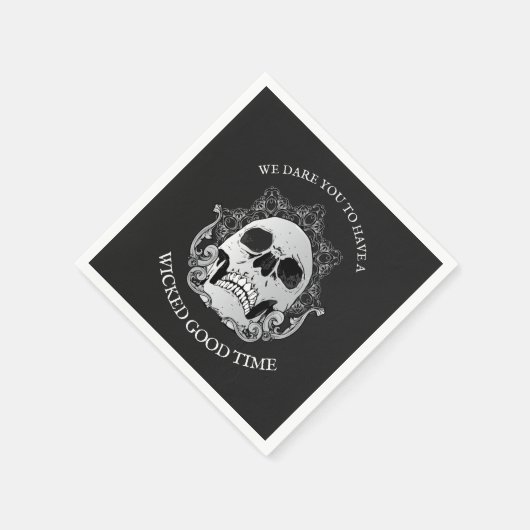 Skull Gothic Halloween-Party Serviette (Ecke)