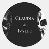 Skull Gothic Halloween Wedding Stickers (Vorderseite)