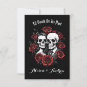 Skull gothic mit Rose Hochzeit Save The Date (Vorderseite)
