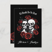 Skull gothic mit Rose Hochzeit Save The Date (Vorne/Hinten)