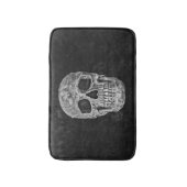 Skull Gothic Old Grunge Schwarz und Weiß Textur Badematte (Vorderseite Vertikal)