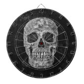 Skull Gothic Old Grunge Schwarz und Weiß Textur Dartscheibe (vorne)